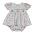 Short sleeves little wild flower baby girls skirt romper